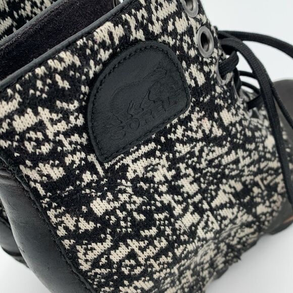 Sorel Joan of Arc Lexie wedge ankle boots black and white Womans size 6.5 - Picture 9 of 12